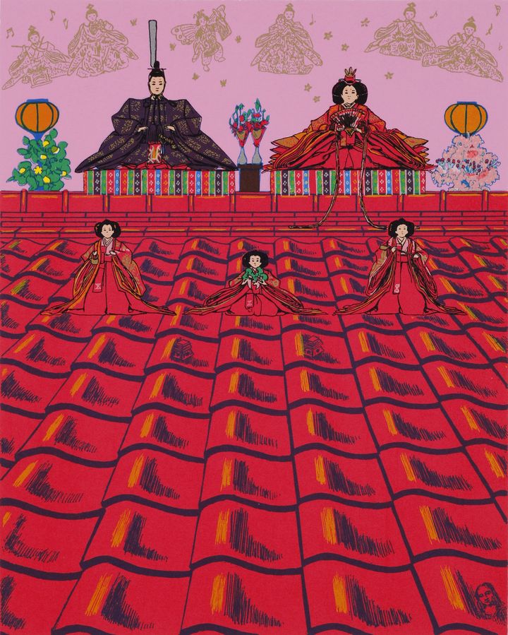 『第20回　斎藤吾朗アトリエ展』10日目　版画（シルクスクリーン）「屋根の上のひなまつり」「端午の節句」について